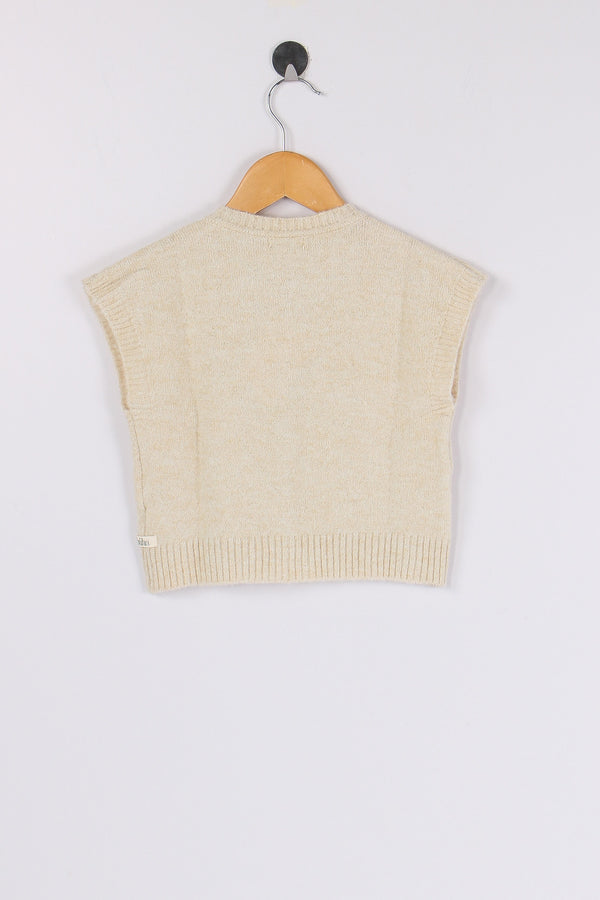 Gilet Bottoni Over Natural-2