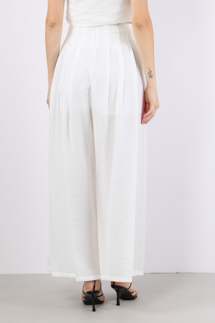 Pantalone Gamba Larga Pences Bianco-4