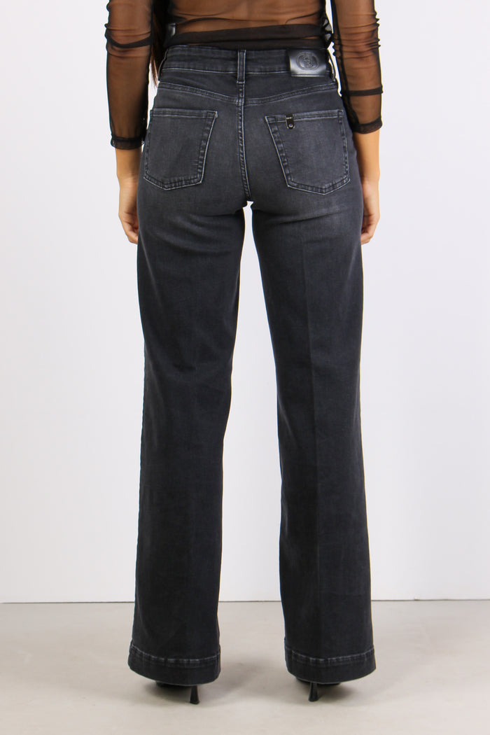 Pantalone Flare Authentic Nero Lavato-4