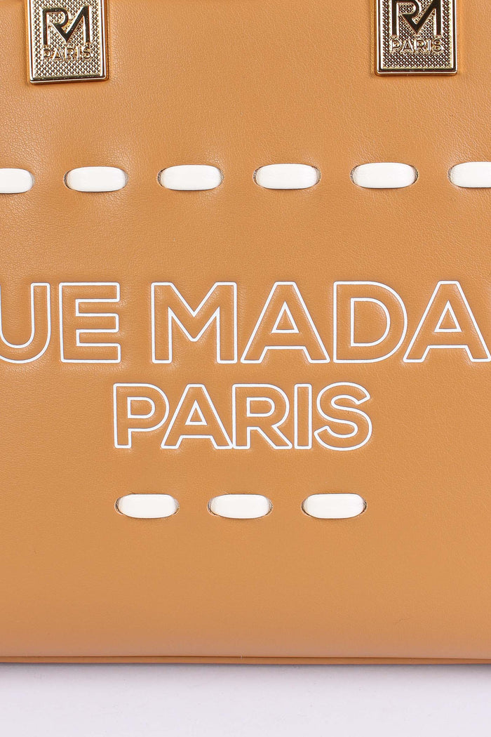 Shopping Mini Rigida Impunture Cognac-4