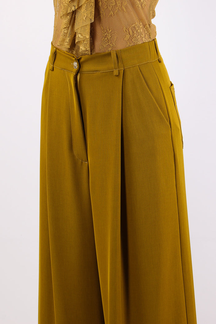 Pantalone Palazzo Fluido Olio-7