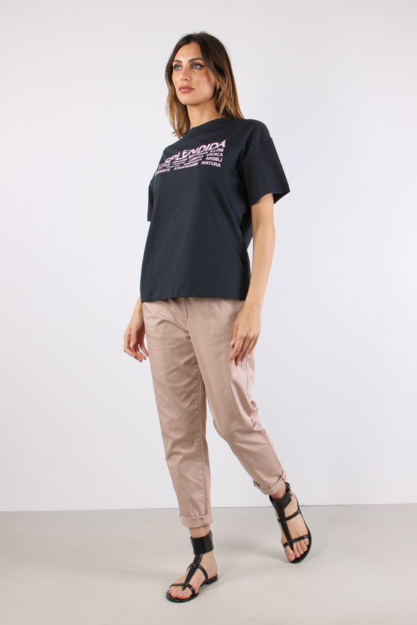 Chino Elastico Rasatello Rosa
