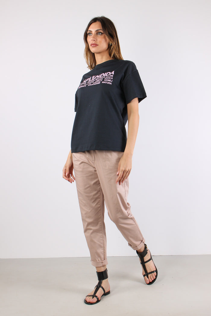 Chino Elastico Rasatello Rosa