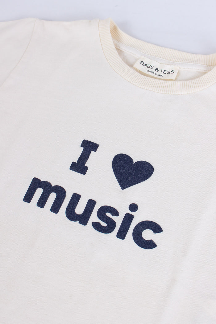 T-shirt I Love Music Naturale-4