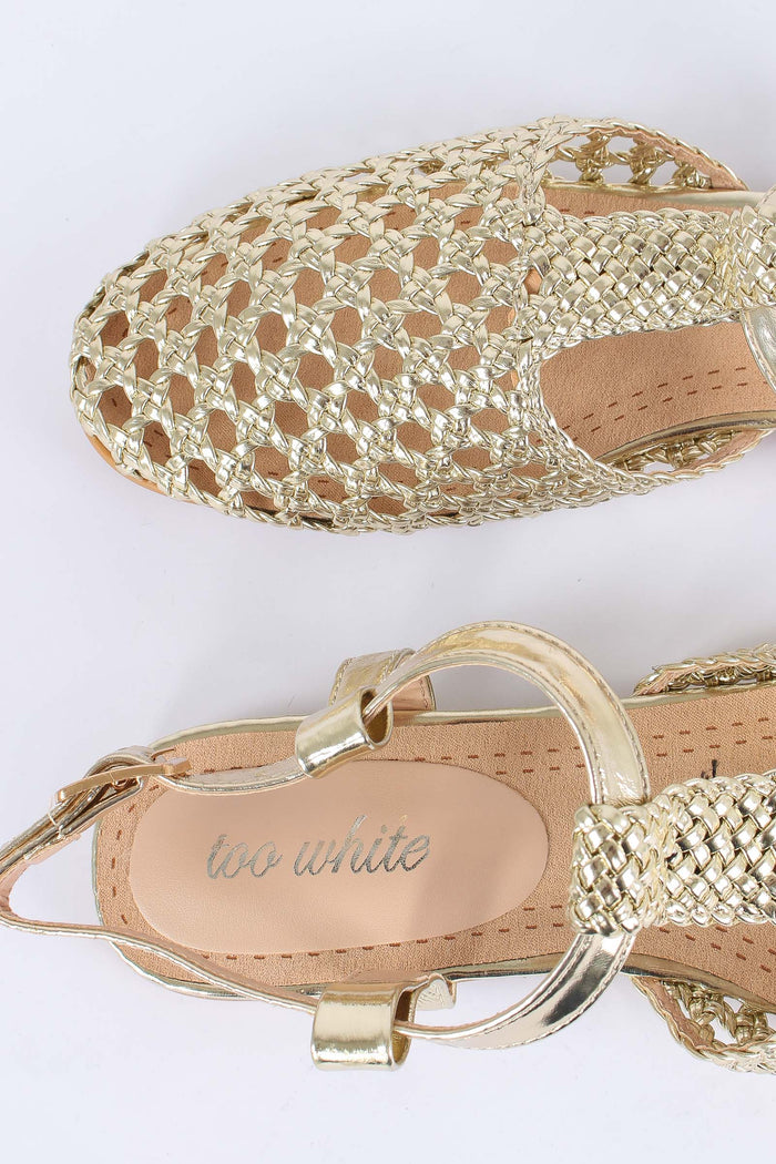 Sandalo Basso Intreccio Oro-7
