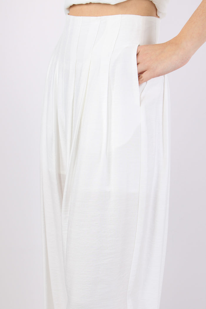 Pantalone Gamba Larga Pences Bianco-7