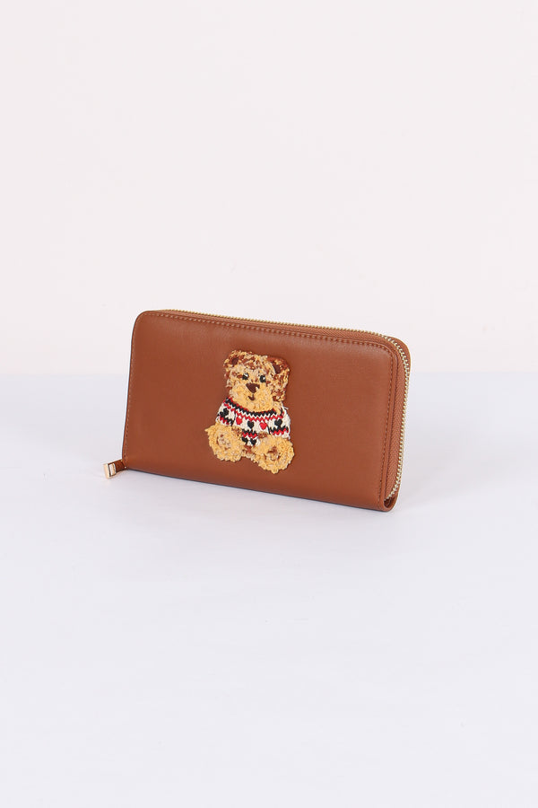 Portafoglio Zip Orsetto Cognac-2