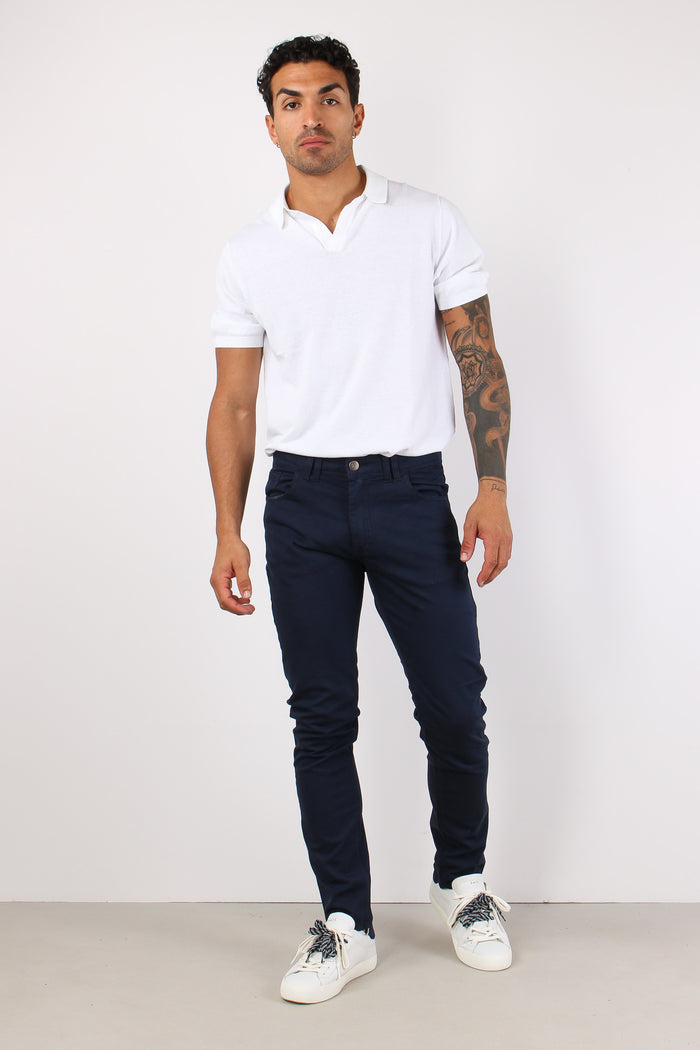 Pantalone Gabardina Modal Blu