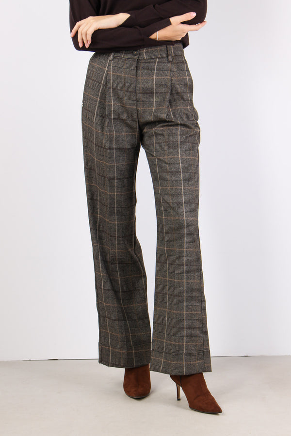 Pantalone Palazzo Quadri Caffe-2