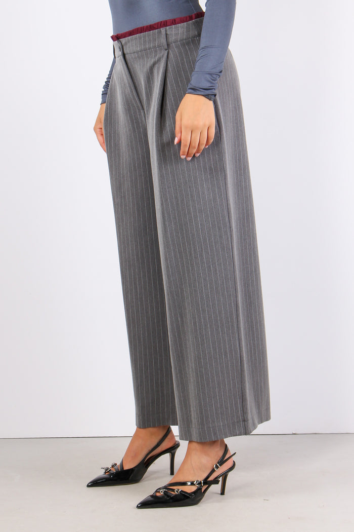 Pantalone Palazzo Gessato Grigio-4