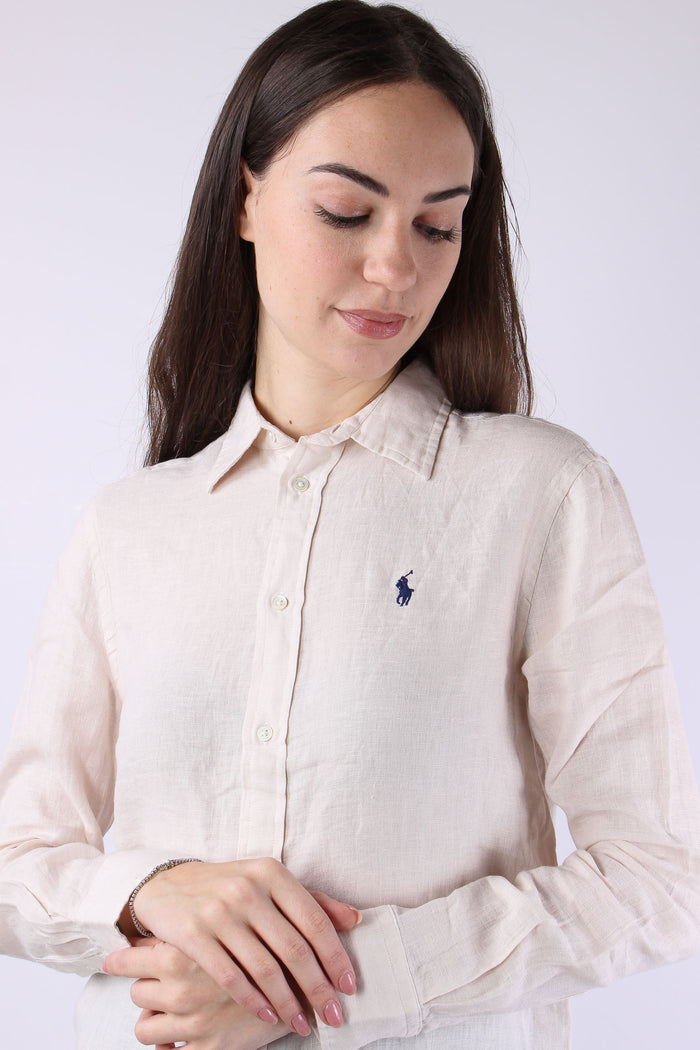 Camicia Classica Lino Antique Cream-7