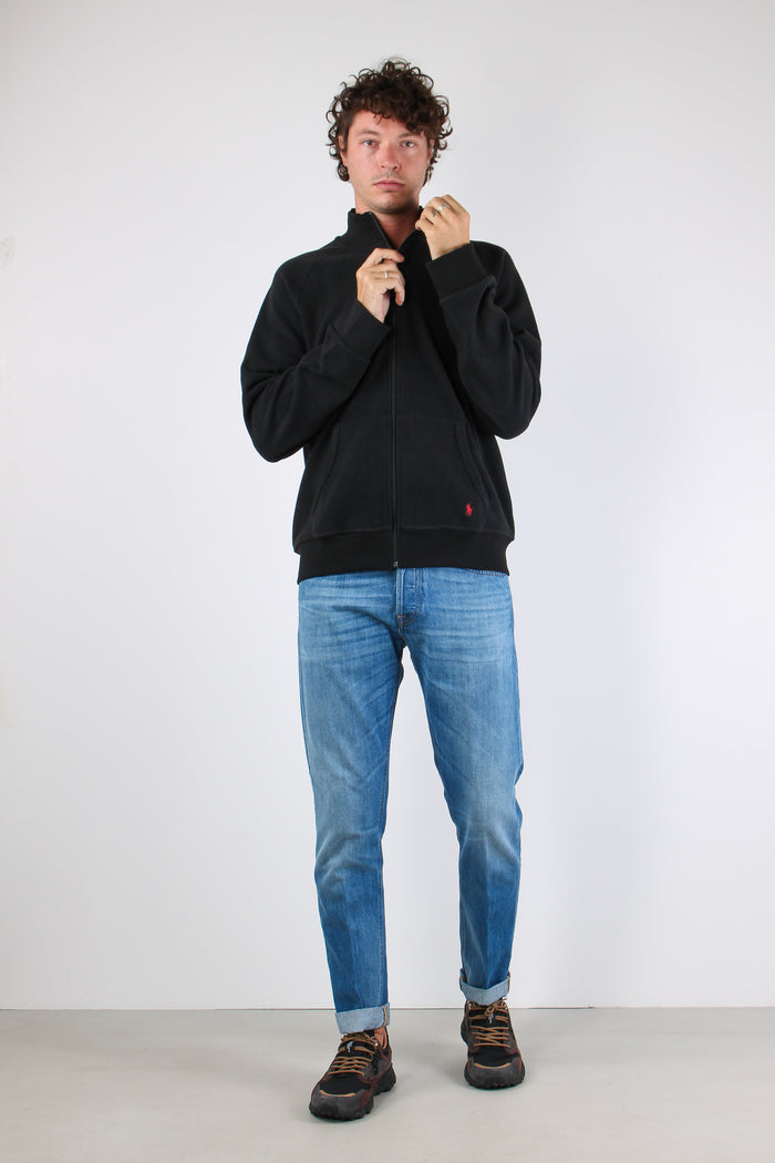Felpa Full Zip Polo Black-5
