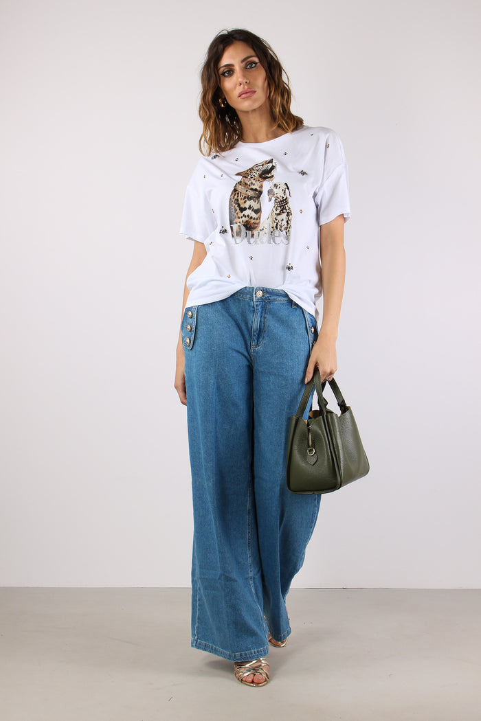 T-shirt Tigre Dalmata Bianco-3
