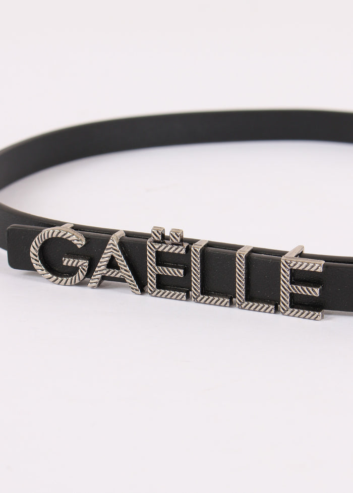 Cintura Pelle Liscia Logo Nero/argento-4
