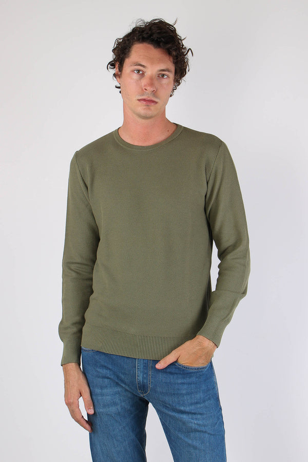 Maglia Girocollo Nido D Ape Militare