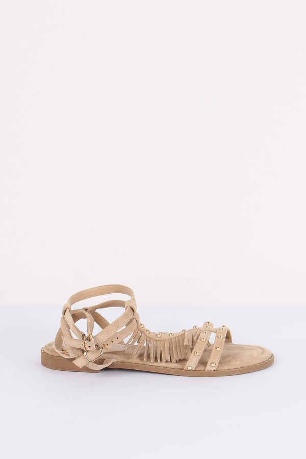 Sandalo Frangette Beige