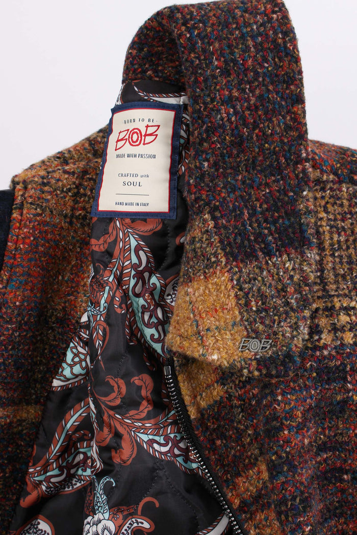 Giubbotto Corto Quadri Tasca T Ruggine-10