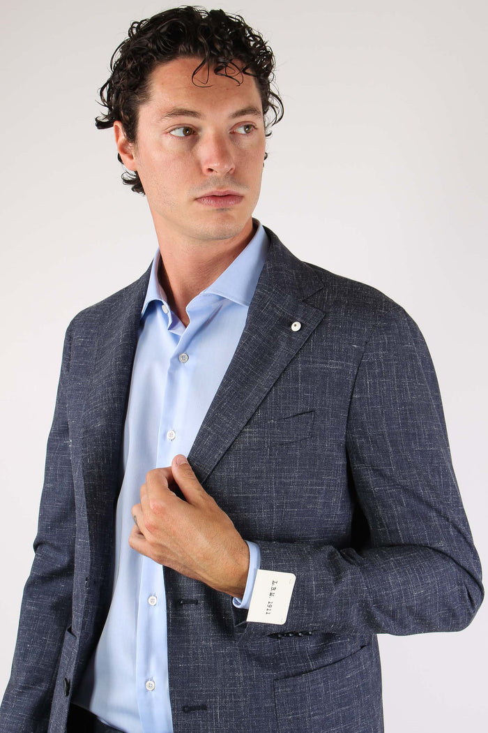 Giacca Tasca Toppa Drop Sette Blu Navy-4