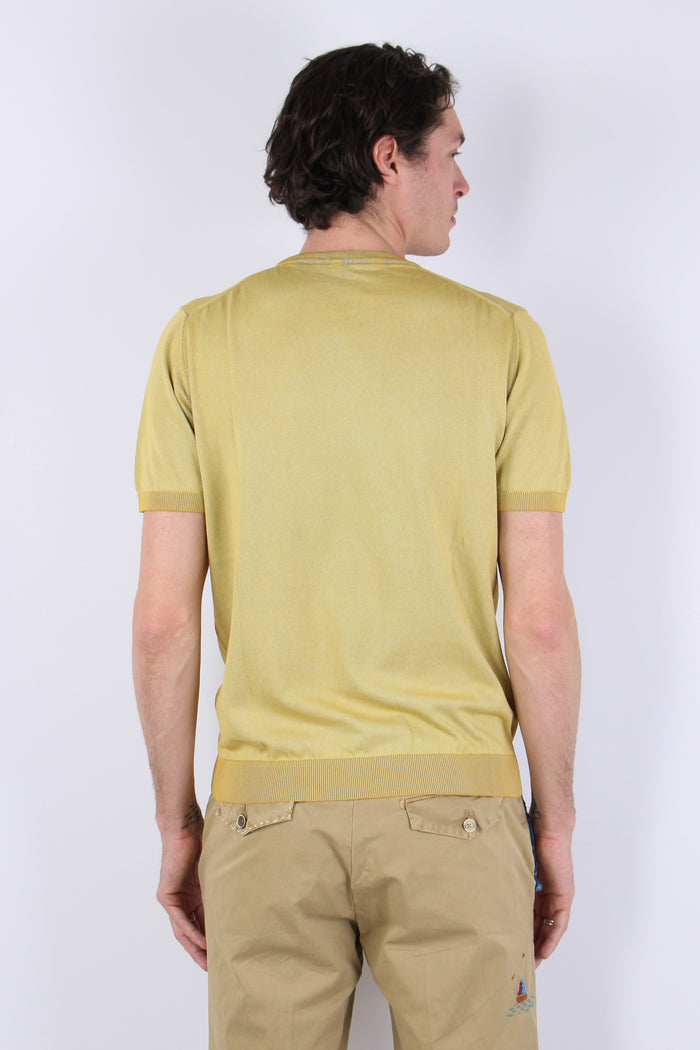 Maglia M/m Filo Reversibile Mostarda/argento-5