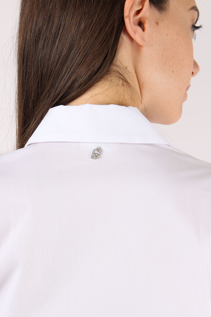 Camicia Slim Manica Plisse Bianco Ottico-9