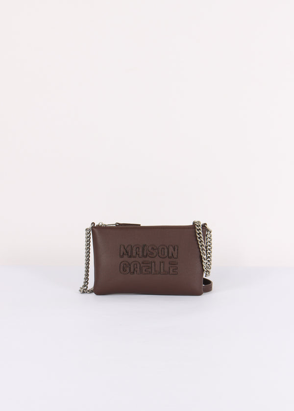 Pochette Tracolla Maxi Logo Rilievo Moro