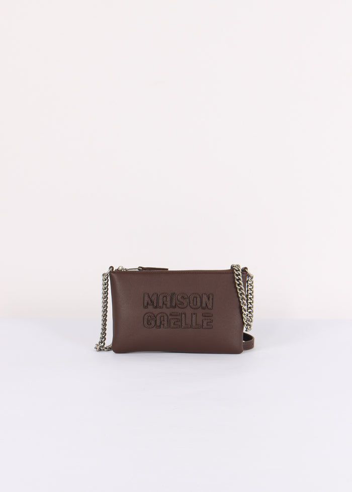 Pochette Tracolla Maxi Logo Rilievo Moro