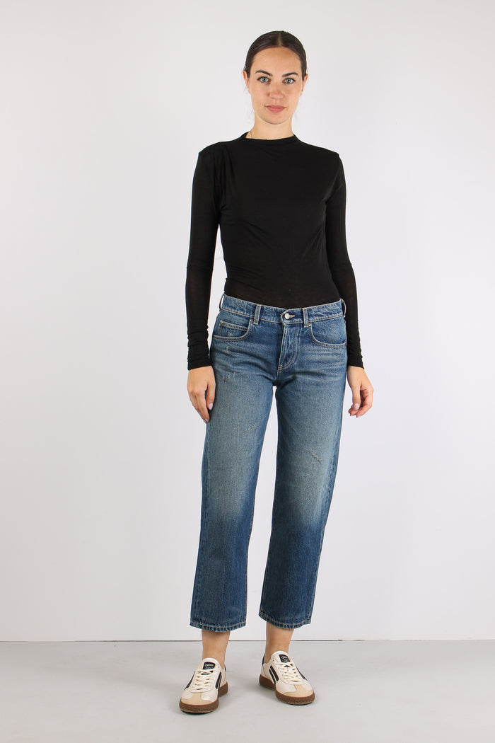 Denim Regular Micro Rotture Denim Medio