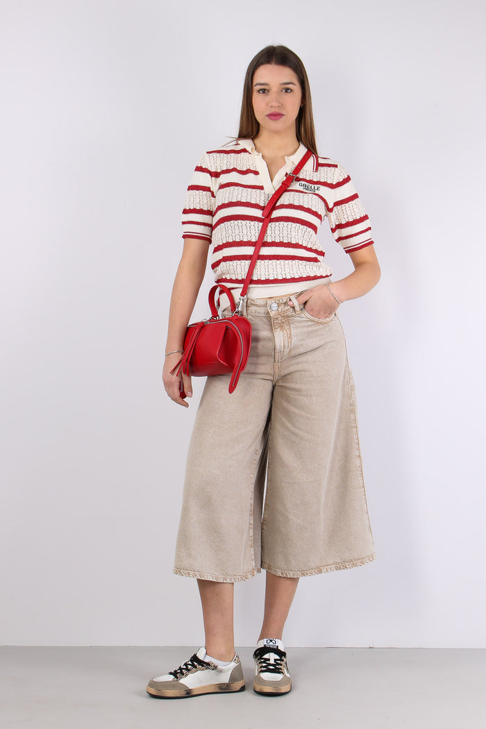 Polo Tricot Riga Lurex Rosso