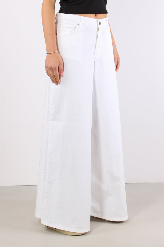 Pantagonna Vita Bassa Denim Bianco-5