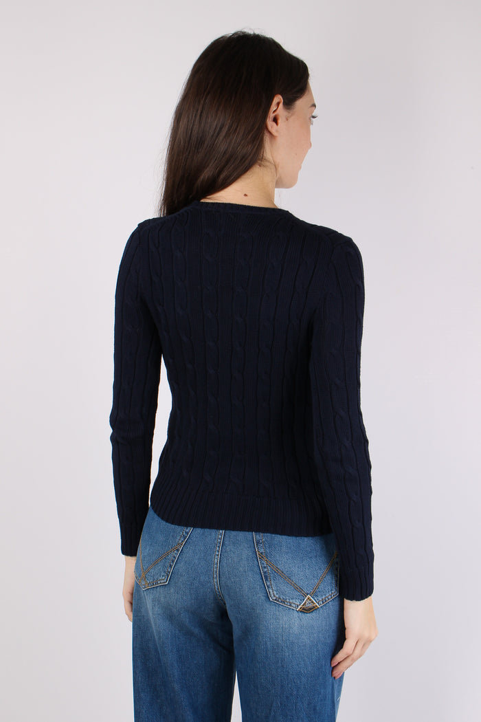 Pullover Girocollo Trecce Hunter Navy-4