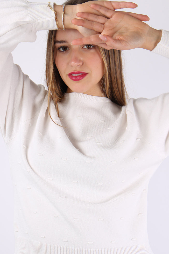 Maglia Scatoletta Punto Noccio Panna-6