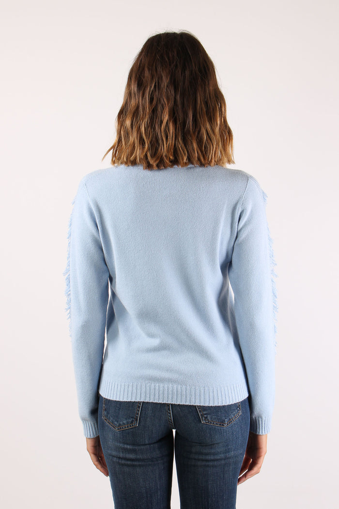 Maglia Girocollo Frangia Manic Azzurro-4