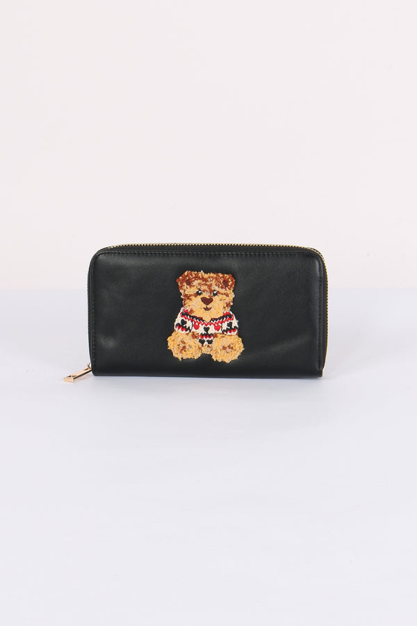 Portafoglio Zip Orsetto Black