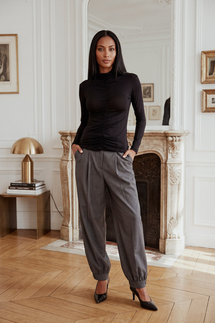 T-shirt Modal Lana Arriccio Nero