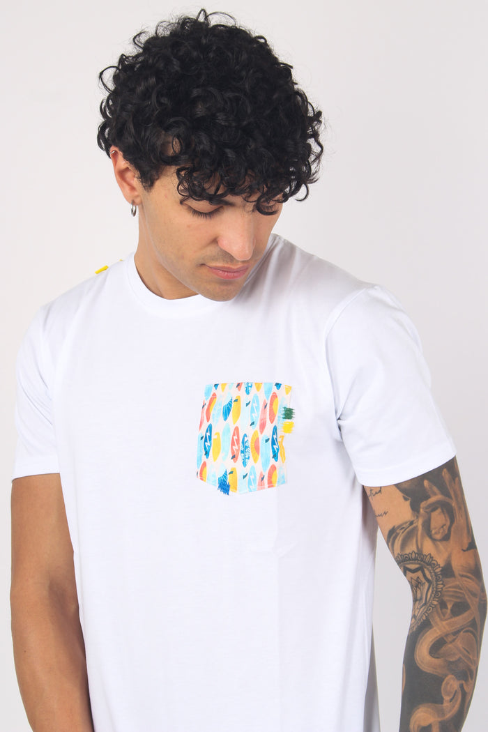 T-shirt Taschino Tavola  Surf Bianco-7