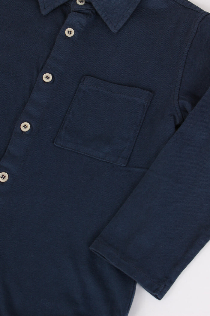 Camicia Stretch Caldo Cotone Blue-5