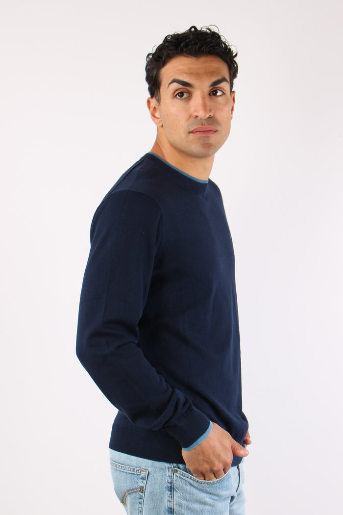 Maglia Collo Contrasto Navy Blue-3