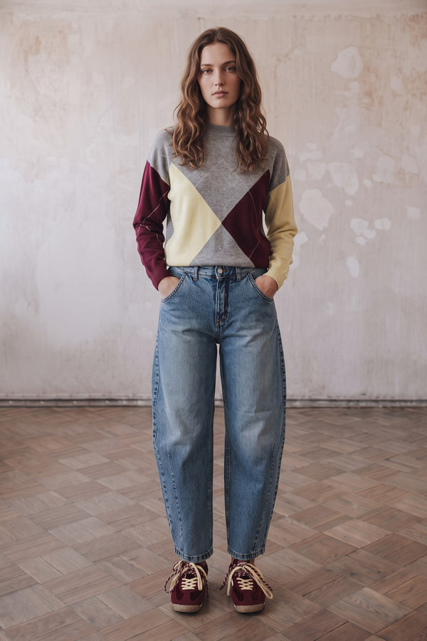 Denim Barrel Effetto Marmorizz Denim Medio