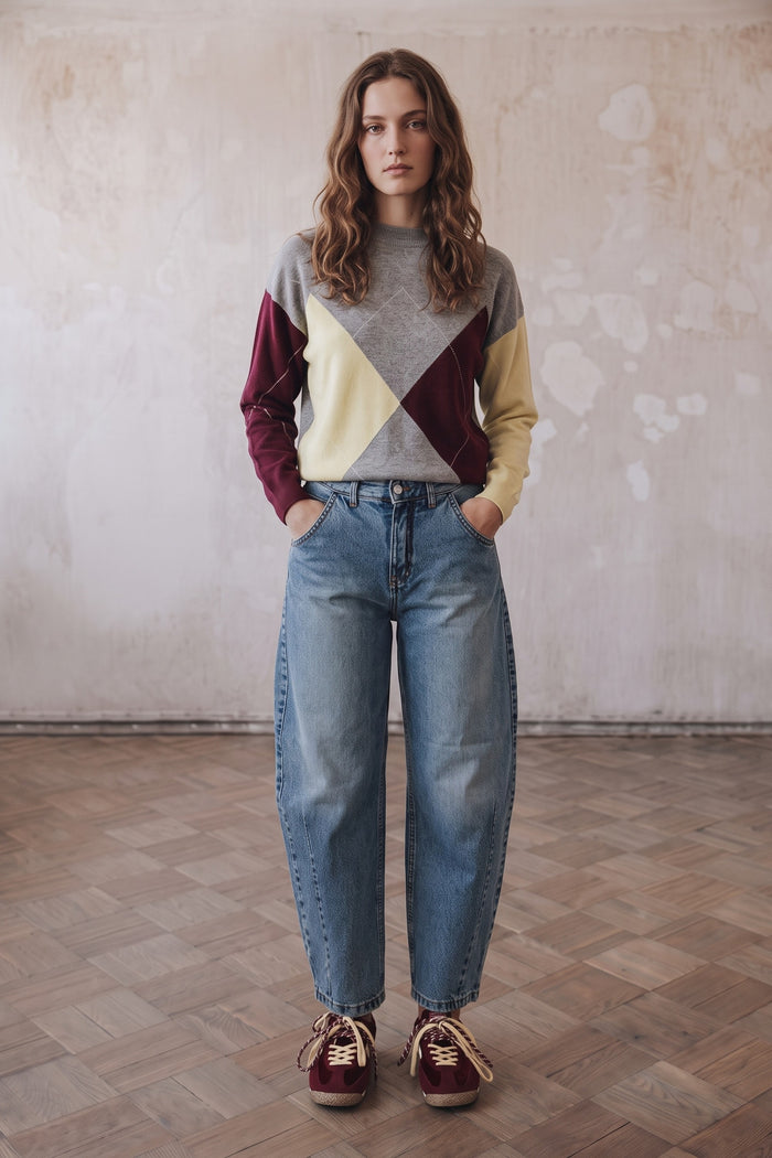 Denim Barrel Effetto Marmorizz Denim Medio
