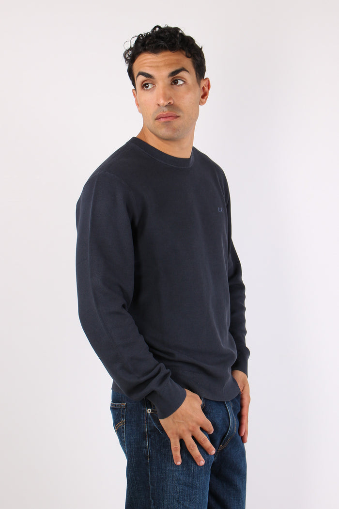 Maglia Girocollo Punto Riso Navy Blue-5