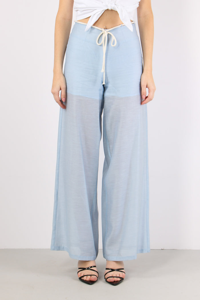 Pantalone Cinturino Corda Celeste-2