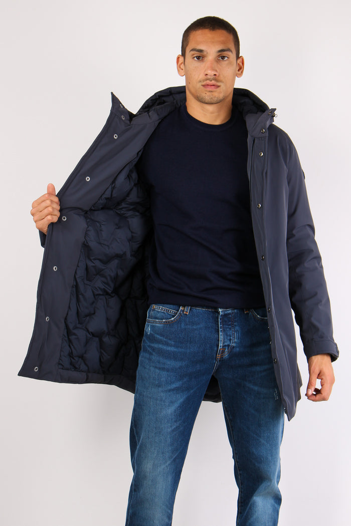 Parka Nylon Liscio Navy-5