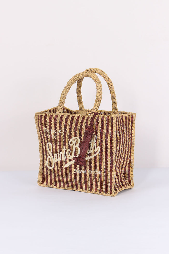 Colette Mini Raffia Righe Beige/moro-4