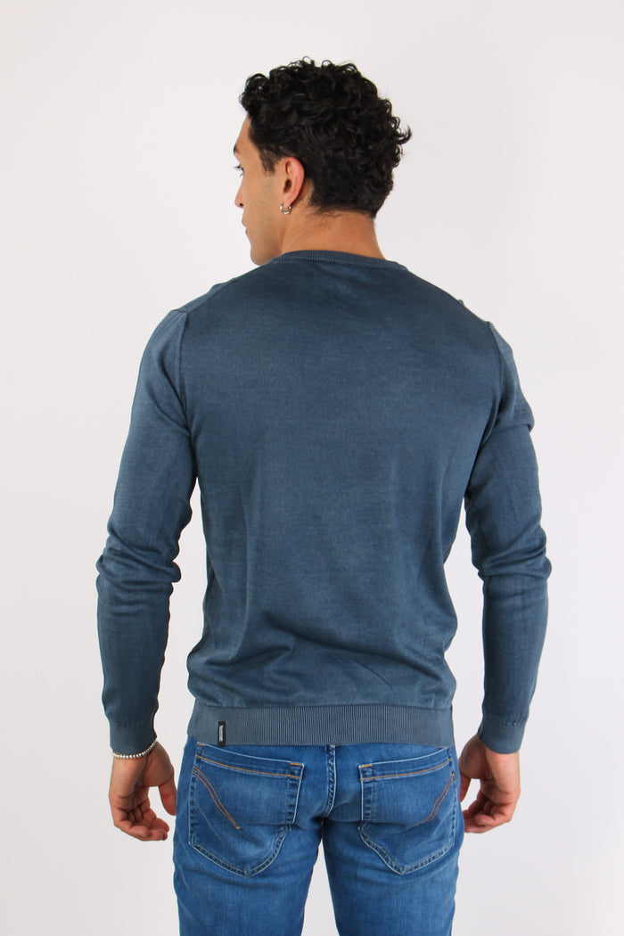 Girocollo Basico Cotone Night Blue-4