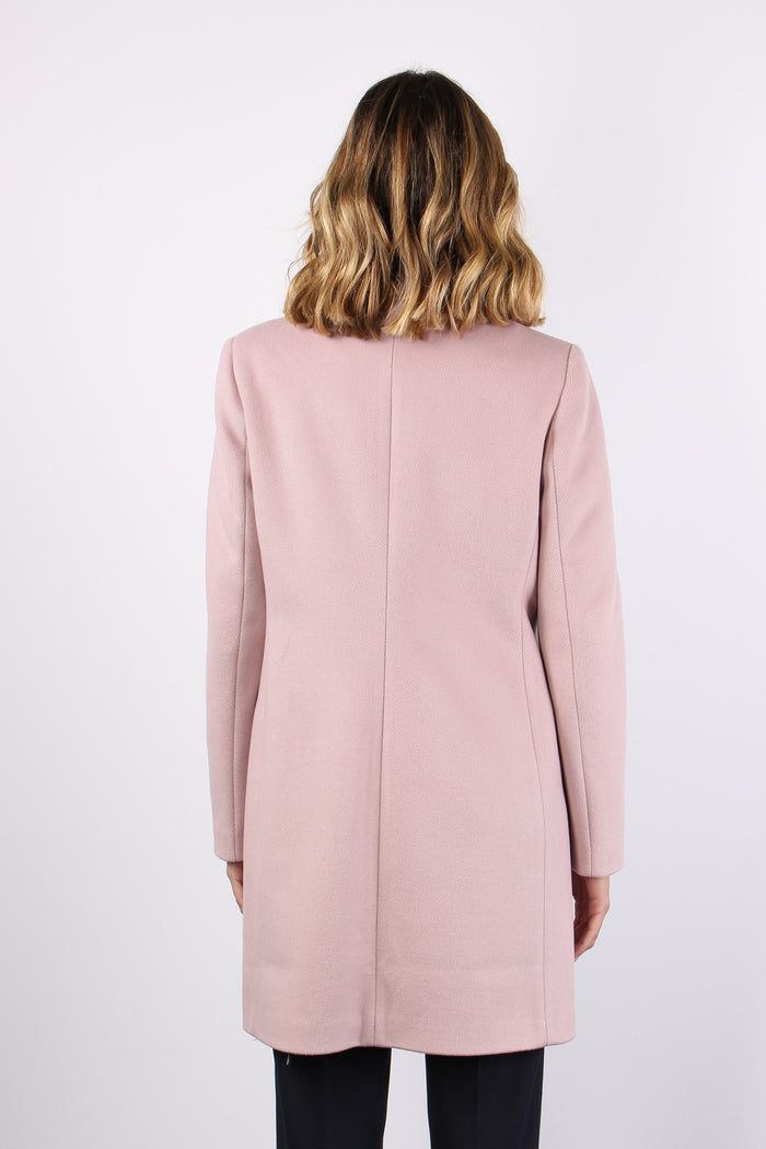 Cappotto Basico 2 Bottoni Rosa-4