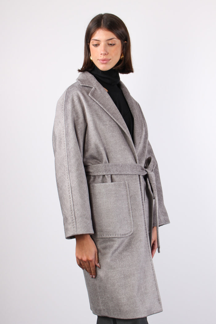 Cappotto Cinturato Cucitura Grigio-7