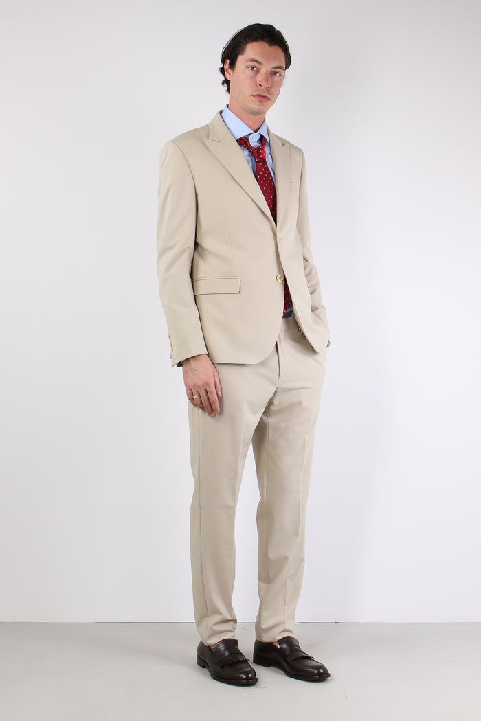 Abito Misto Lana Slim Beige-6