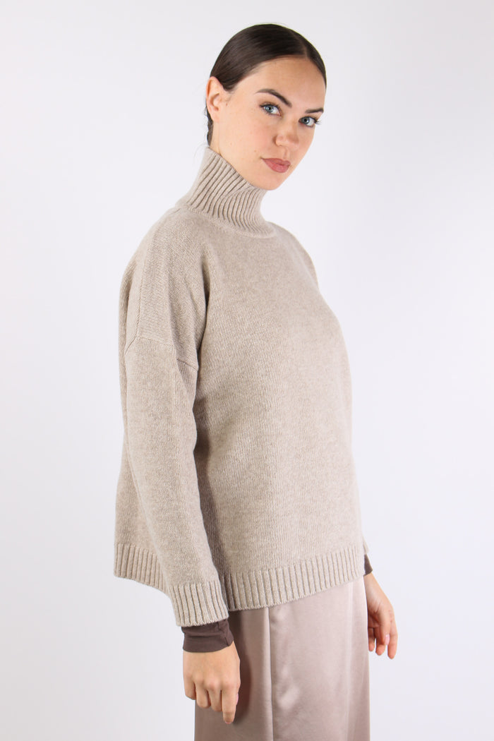 Borgia Maglia Collo Alto Casha Melange-7