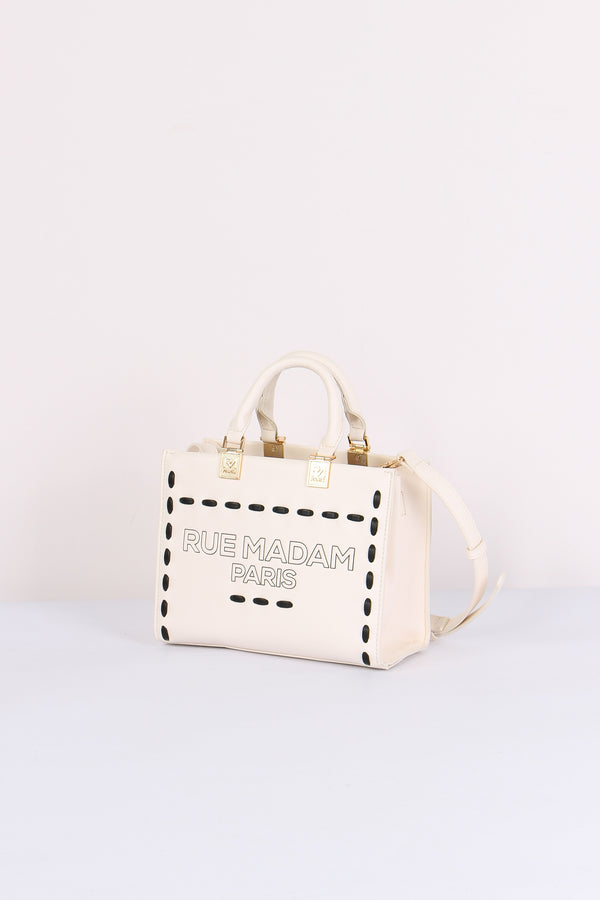 Shopping Mini Rigida Impunture Off White-2