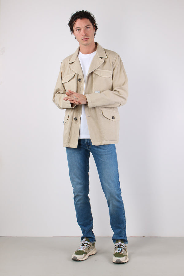 Feel Jacket Gabardina Bottoni Beige-2